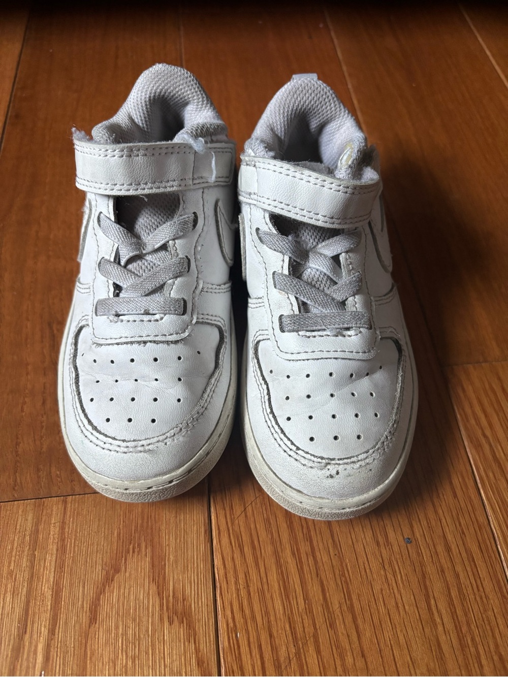 Nike Kids White Velcro & Lace-Style Sneakers